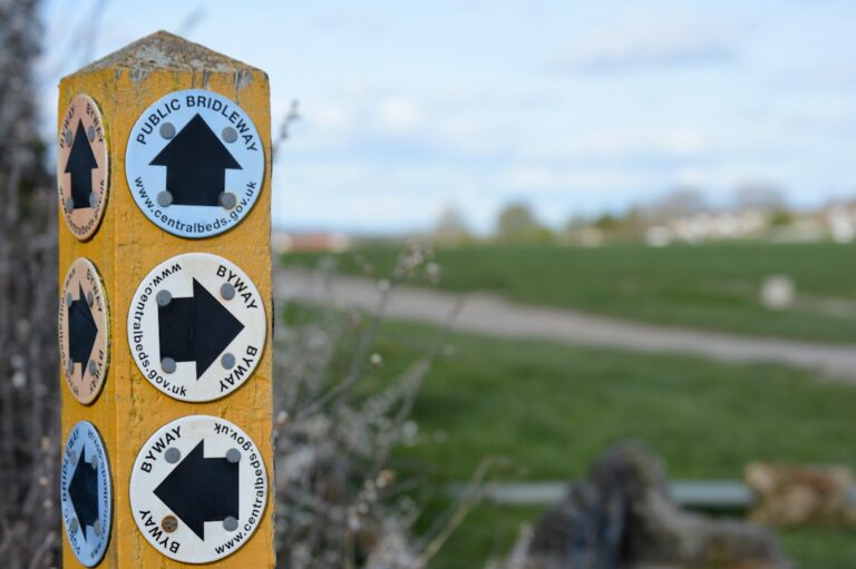 Directional signpost on a countryside walking route; illustrative image, not a verified Isle of Wight location.